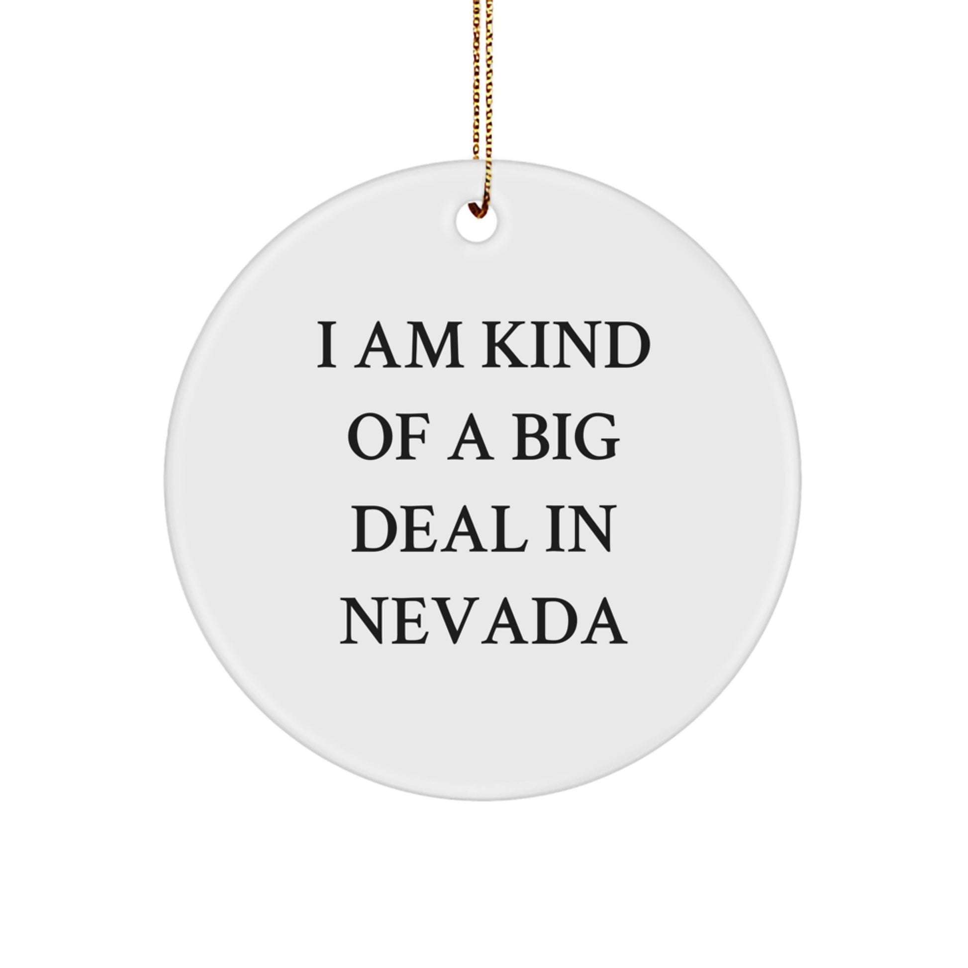 Nevada Gifts - Funny Christmas Circle Ornament for Friends, Family, or Coworkers - I'm Kind of a Prime Selection in Nevada - Image 1