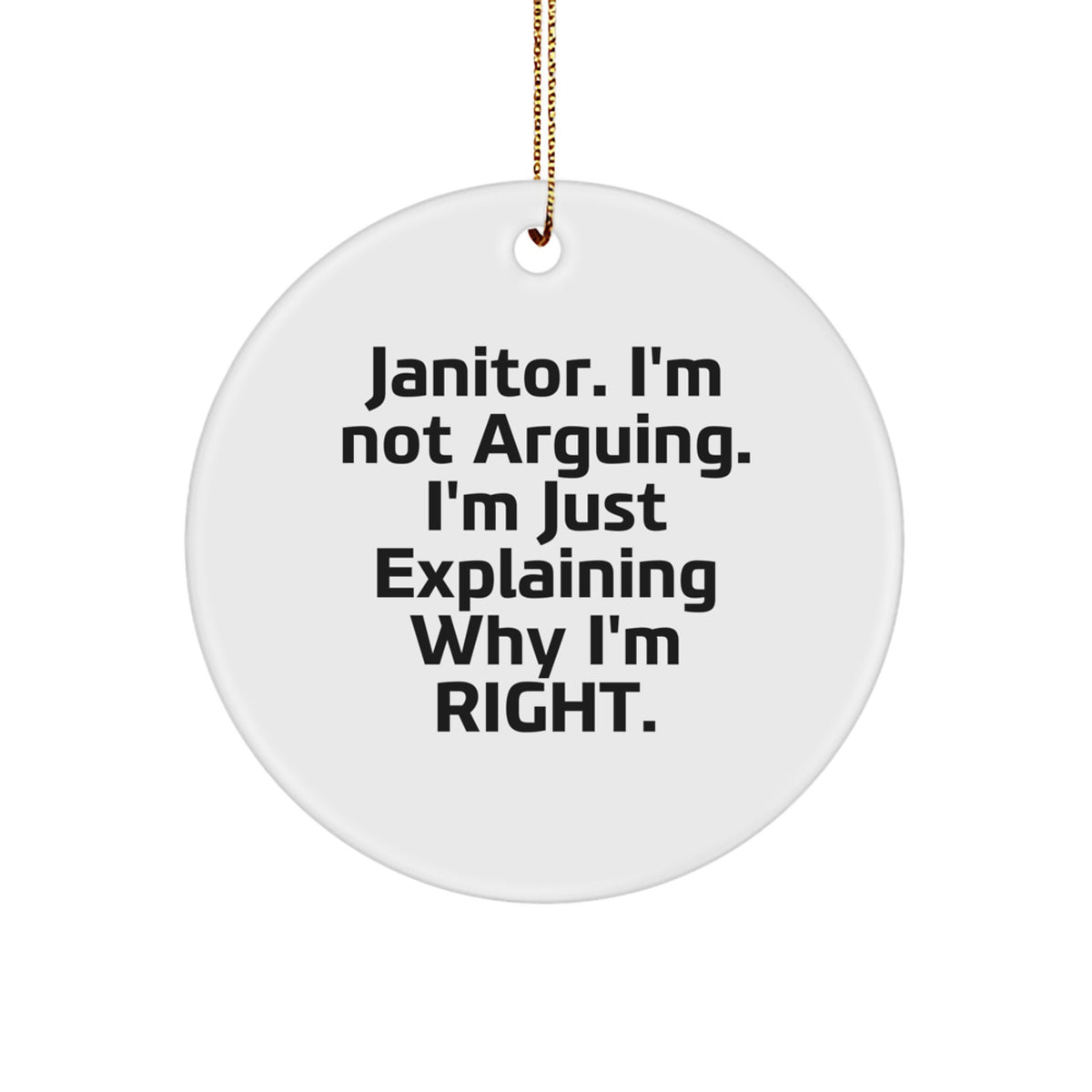 Christmas Unique Gift Janitor Circle Ornament Humorous for Her Present - Image 1