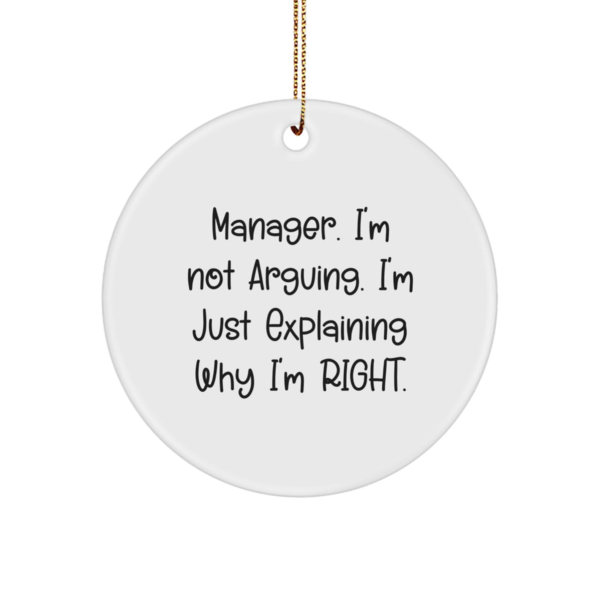 Manager Keepsake Christmas Ornament for Him Gift I'm Not Arguing - Image 1