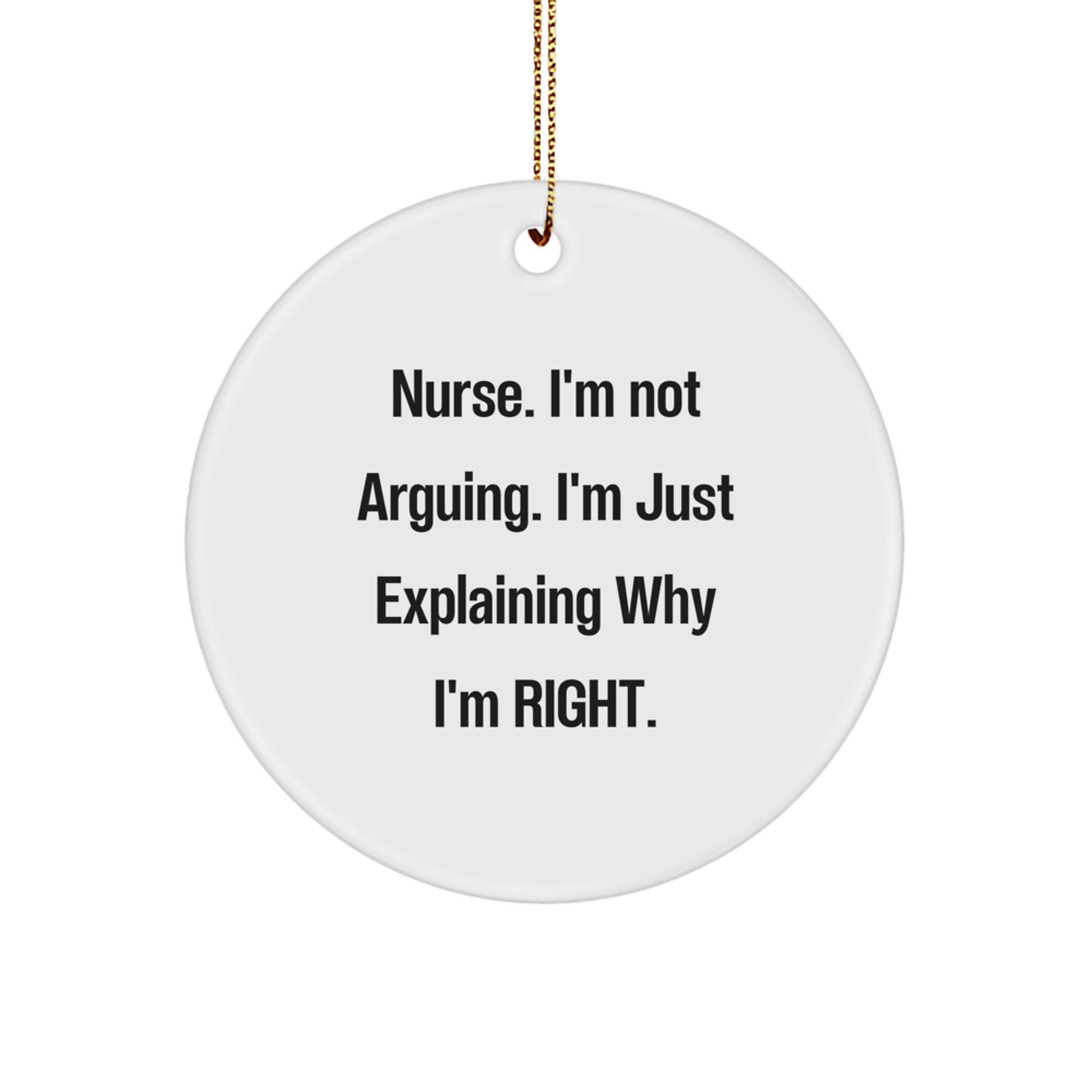 Nurse Gifts from Friends - Funny Quote Circle Ornament for Christmas Memorable Presents - Image 1