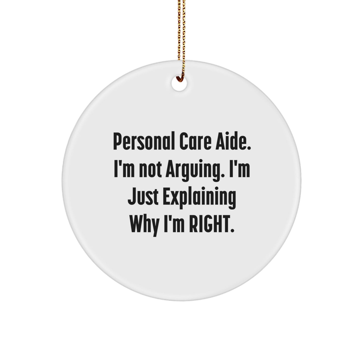 Sarcastic Personal Care Aide Christmas Ornament Gift for Friends Novelty - Image 1
