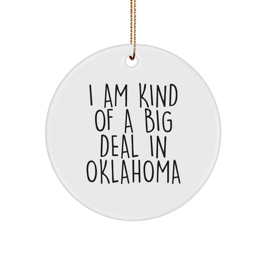 Funny Oklahoma Circle Ornament Gifts from Friends for Oklahoma Men Women Family - Image 1