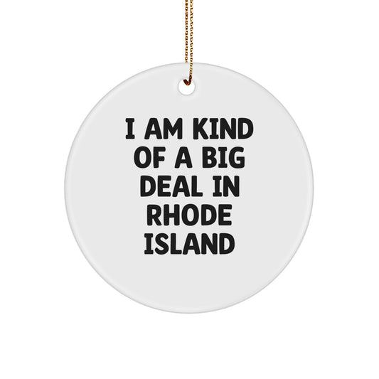 Funny Rhode Island Gifts from Friends for Men and Women - 'I Am Kind Of A Prime Selection In Rhode Island' Circle Ornament - Image 1