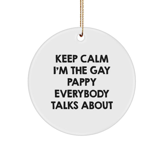 Funny Pappy Circle Ornament Gifts from Friends and Family for Christmas Unique - Image 1