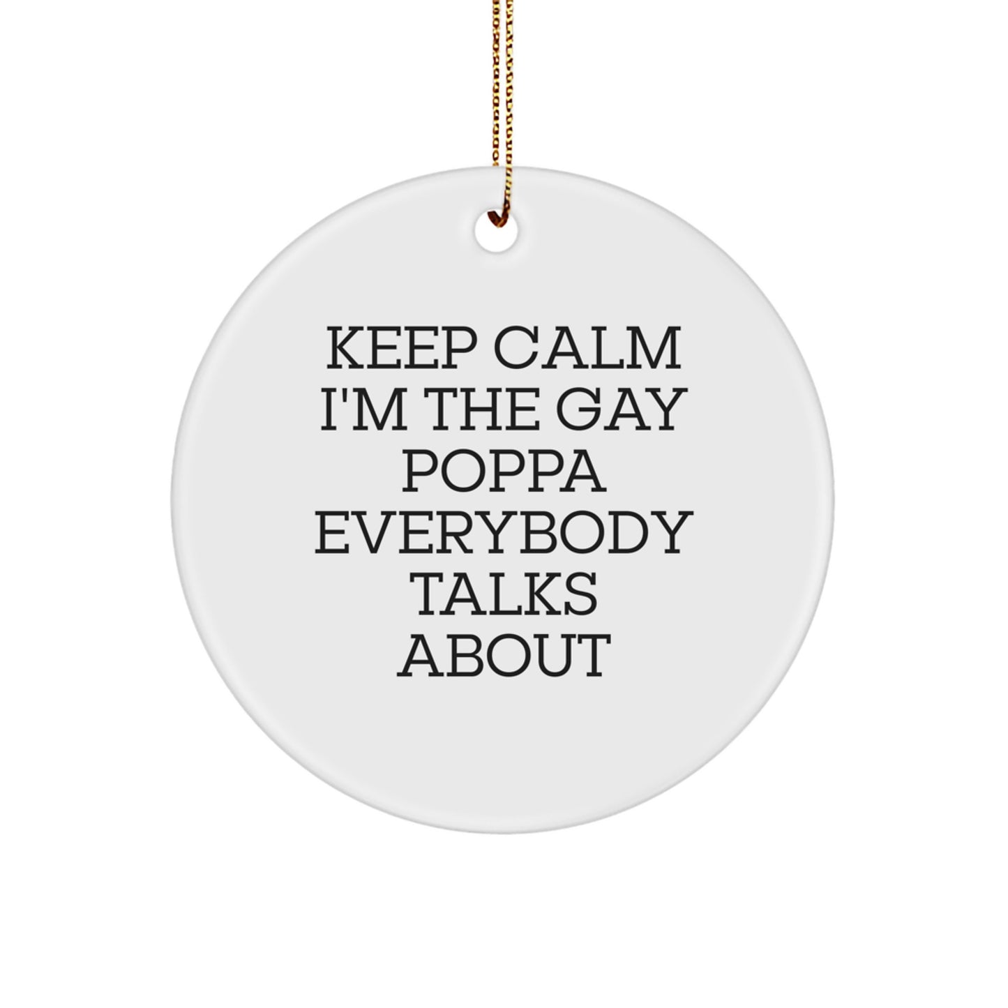 Funny Poppa Gifts for Men, Unique Circle Ornament Keepsake, Gifts from Friends, Family, or Coworkers for Christmas - Image 1
