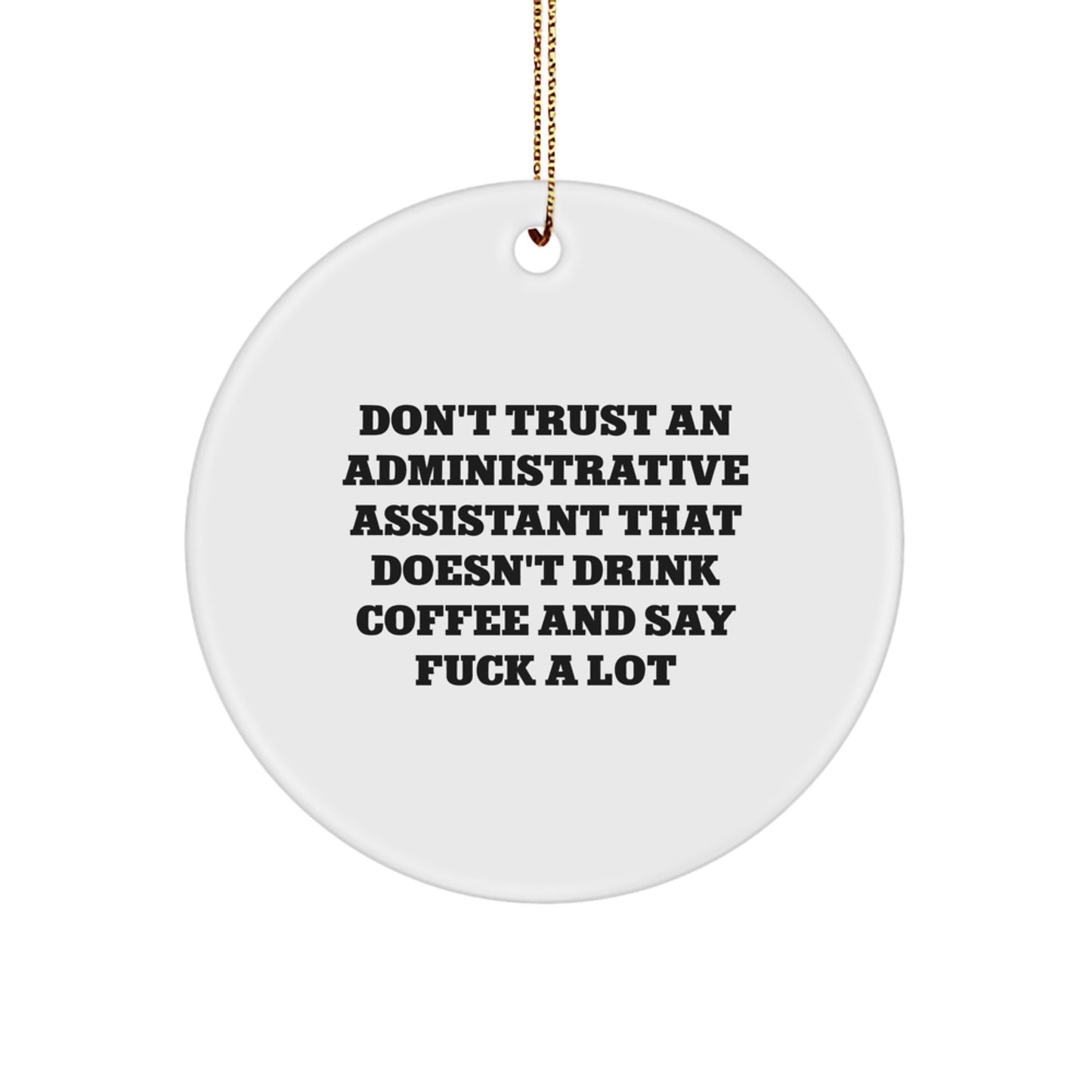 Funny Administrative Assistant Gifts from Friends - Christmas Unique Circle Ornament for Her Office Decor - Image 1