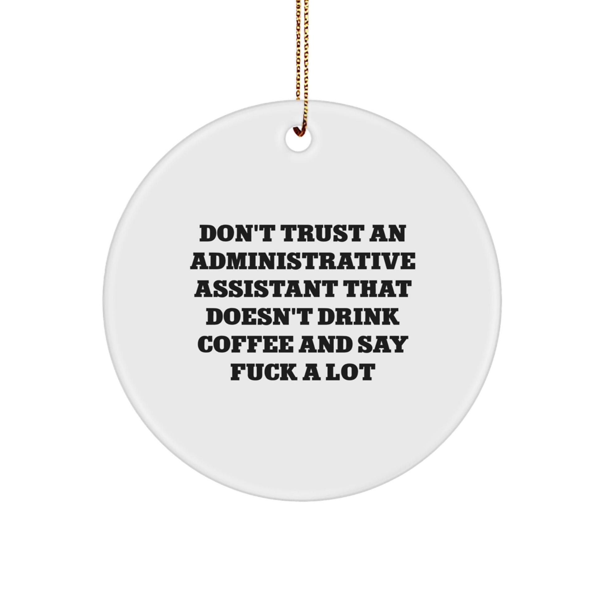 Funny Administrative Assistant Gifts from Friends - Christmas Unique Circle Ornament for Her Office Decor - Image 1