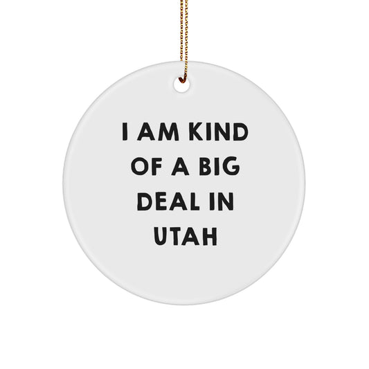 Funny Utah Circle Ornament Gifts from Men to Utah Friends at Christmas - Image 1