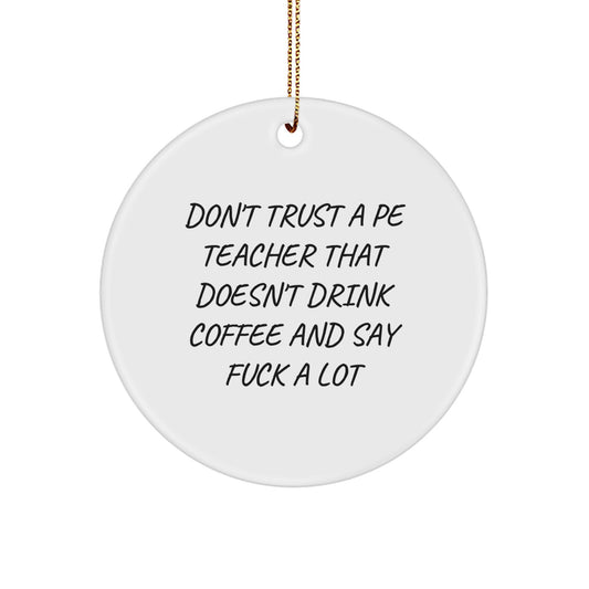 Funny PE Teacher Gifts from Friends - Circle Ornament for Christmas - Image 1