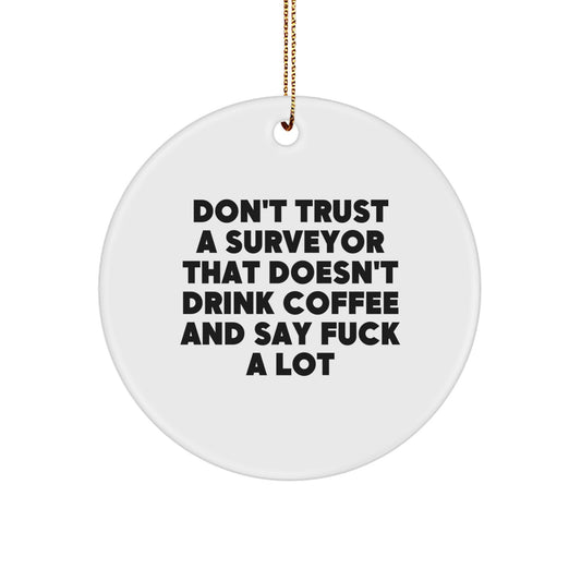 Funny Surveyor Gifts for Men Surveyor Friends, Circle Ornament Unique Christmas Unique Gifts from Men to Friends - Image 1