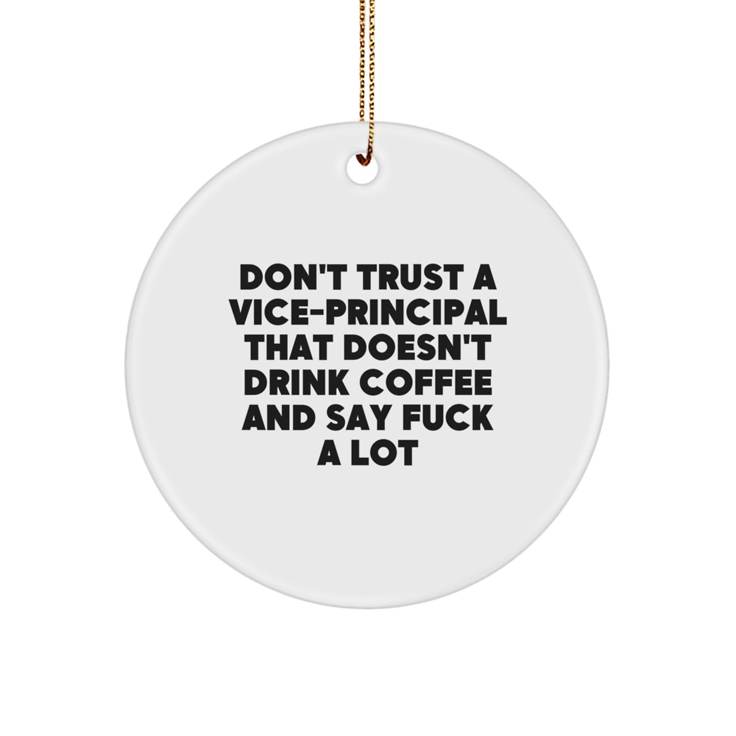 Funny Vice-principal Gifts for Men, Christmas Unique Circle Ornament, Don't Trust a Vice-principal Quote, Gifts from Friends, Small Decorative Ornament - Image 1