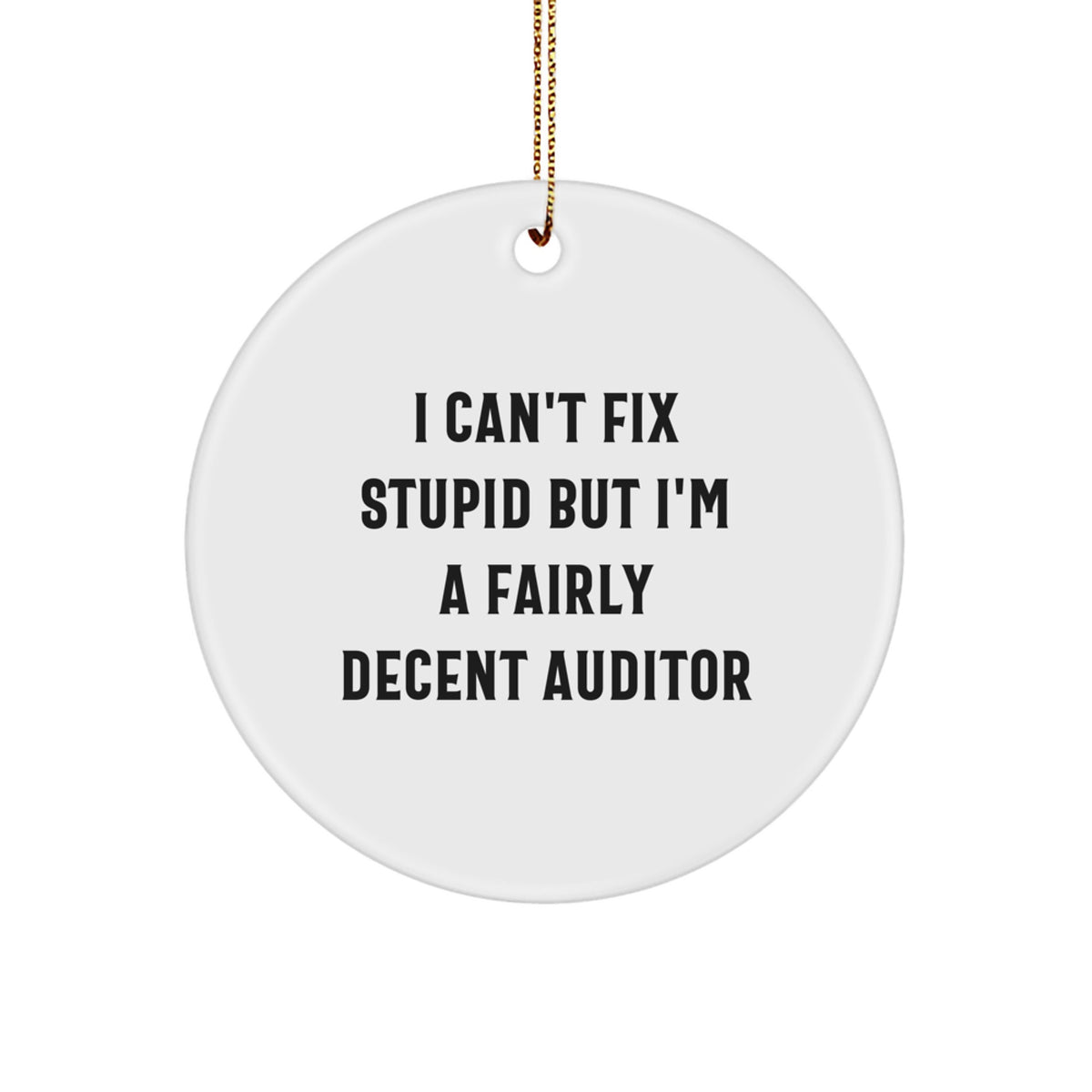 Auditor Circle Christmas Ornament Gift I Can't Fix Stupid Surprise Teens - Image 1