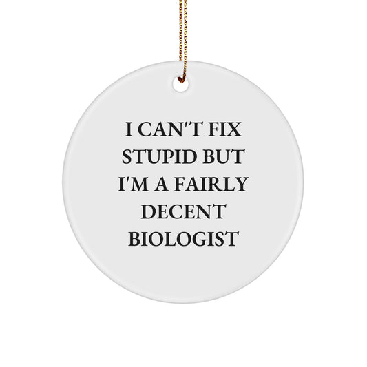 Christmas Unique Gift for Her Biologist Ornament, Funny Present - Image 1