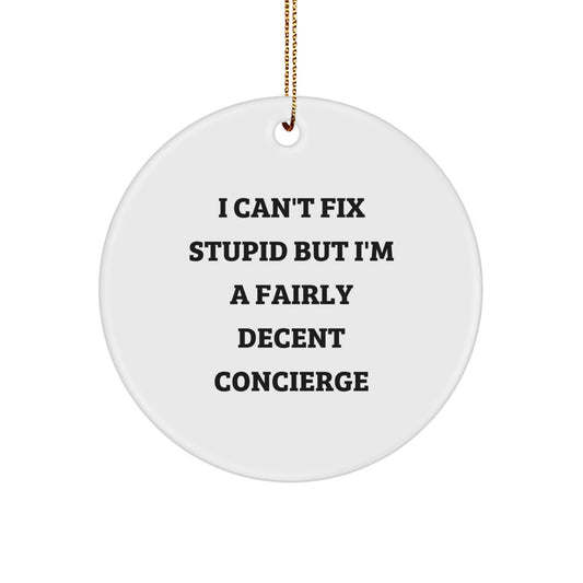 Funny Concierge Gifts from Men to Coworkers for Christmas Unique Circle Ornaments - Image 1