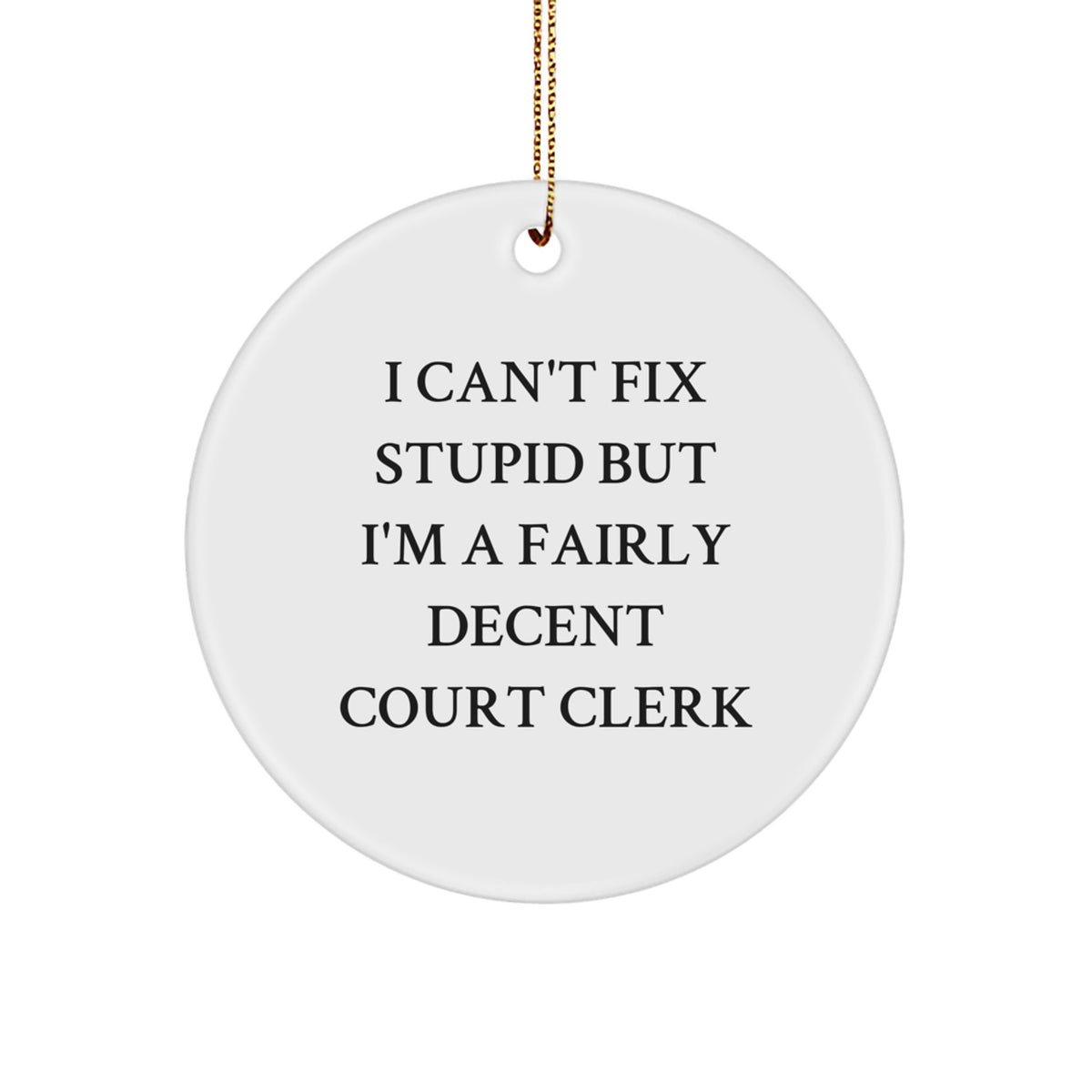 Court Clerk Keepsake Christmas Ornament for Him Gift - Image 1