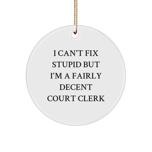 Court Clerk Keepsake Christmas Ornament for Him Gift - Image 1