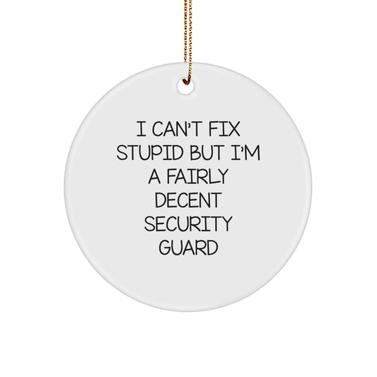Sassy Security Guard Christmas Ornament for Friends Gift Novelty Fun - Image 1