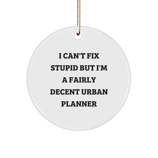 Urban Planner Gifts from Friends - Funny Quote Circle Ornament for Christmas - Unique Christmas Unique Gifts for Urban Planner Friends - Image 1