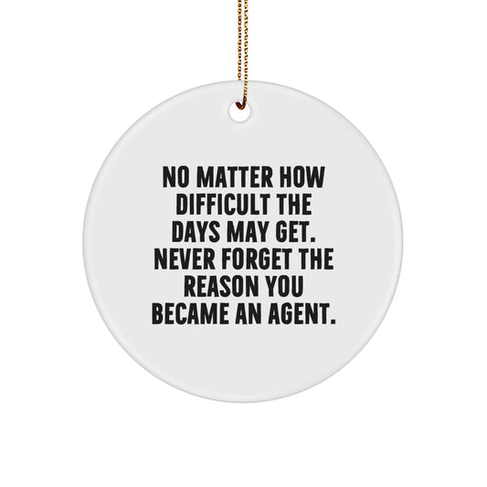 Funny Agent Circle Ornament, Gifts from Friends for Agent, Inspirational Agent Christmas Unique Gifts, Circle Ornament Gifts for Agent - Image 1