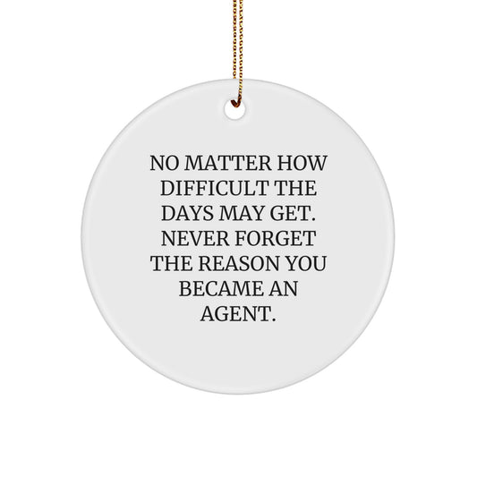 Funny Agent Circle Ornament Gifts from Friends and Family - Inspiring Agent Unique Christmas Unique Gifts for Agent Men and Women - Image 1