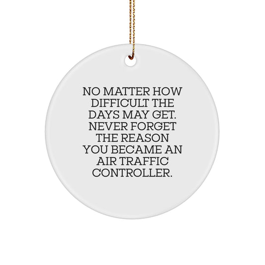 Air Traffic Controller Gifts from Friends, Inspirational Circle Ornament for Christmas, Never Forget the Reason You Became an ATC, Unique and Funny Motivational Quote - Image 1