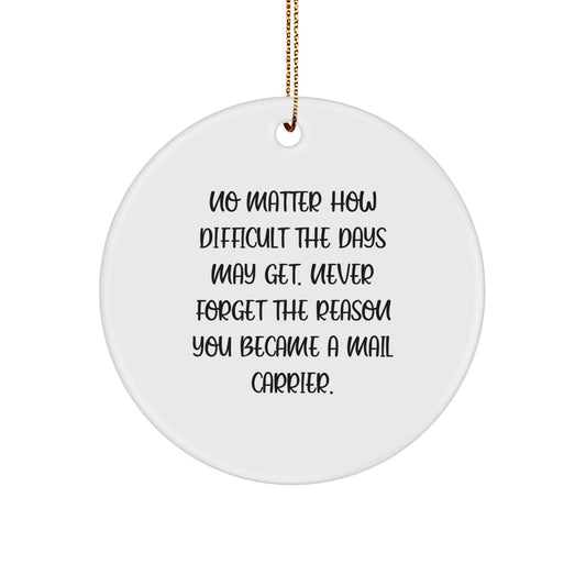 Funny Inspirational Gifts from Family for Mail Carrier - Circle Ornament - Never Forget The Reason You Became A Mail Carrier - Christmas Unique Gifts for Mail Carrier Men Women - Image 1
