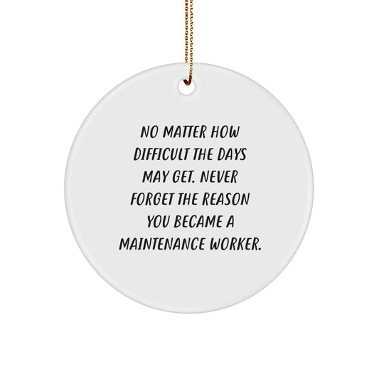 Maintenance Worker Gifts, Funny Inspirational Circle Ornament, Christmas Unique Gifts for Maintenance Worker, Gifts from Men, Women, Friends, and Coworkers, Never Forget the Reason - Image 1