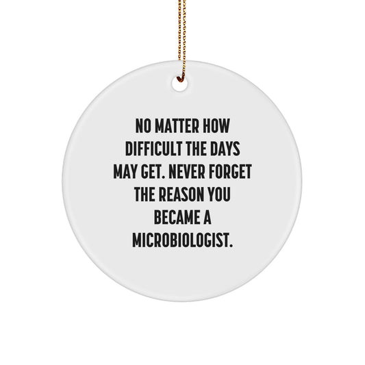 Microbiologist Gifts from Men, Gifts for Microbiologist Friends, Inspirational Circle Ornament for Christmas - Image 1