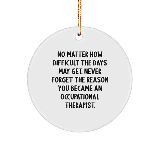 Occupational Therapist Gifts for Men, Women, or Friends - Funny Quote Circle Ornament for Christmas Unique Gifts from Family, Coworkers - Image 1