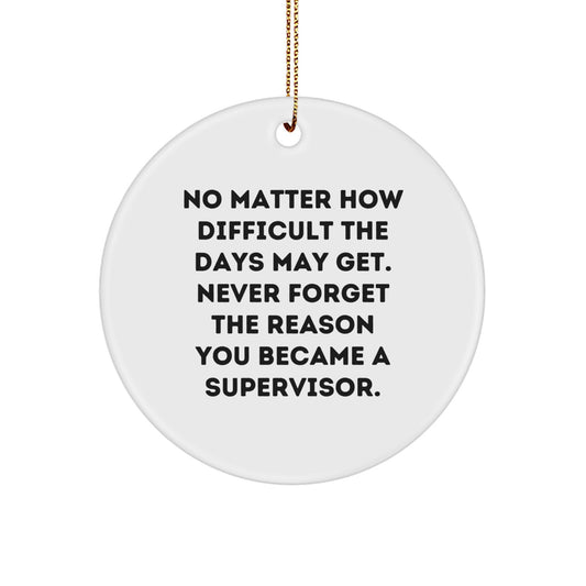 Funny Supervisor Gifts from Coworkers, Unique Circle Ornament for Supervisor, Never Forget the Reason, Christmas Unique Gifts - Image 1