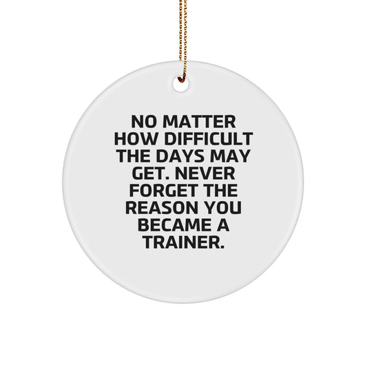 Funny Trainer Gifts from Friends for Trainers - Inspirational Trainer Circle Ornament for Christmas Unique Gifts - Image 1