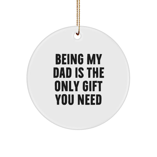 Funny Dad Circle Ornament Gifts from Men for Dad Christmas Unique Gifts - Image 1