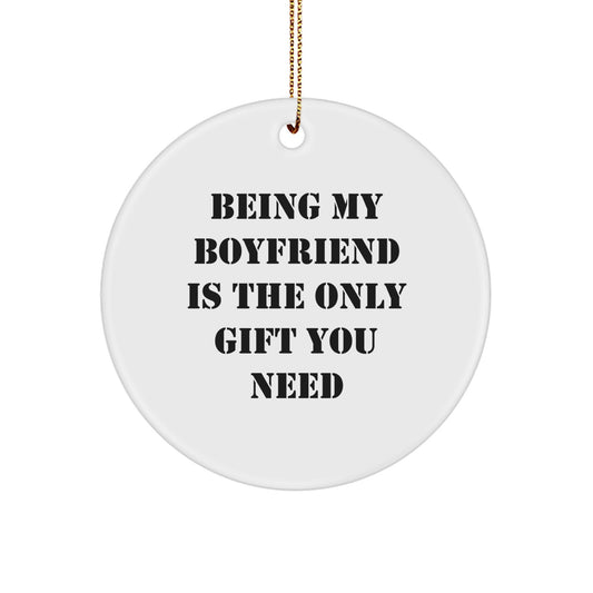 Funny Sweetheart Gifts from Me to You, Circle Ornament Inspirational Quote Christmas Unique Gifts - Image 1