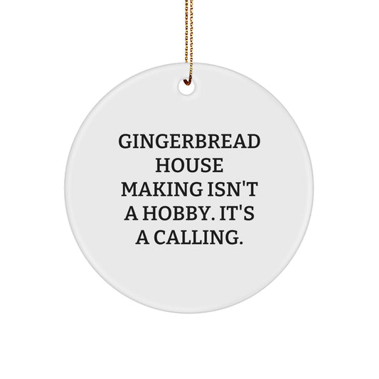 Gingerbread House Making Gifts for Family - Funny Inspirational Quote Circle Ornament, Gifts from Women, Handmade MDF Circle Shaped Ornament, Christmas Unique Gifts for Home Decor - Image 1