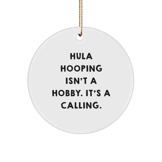 Christmas Unique Gift Ornament for Her Hula Hooping Calling Present - Image 1