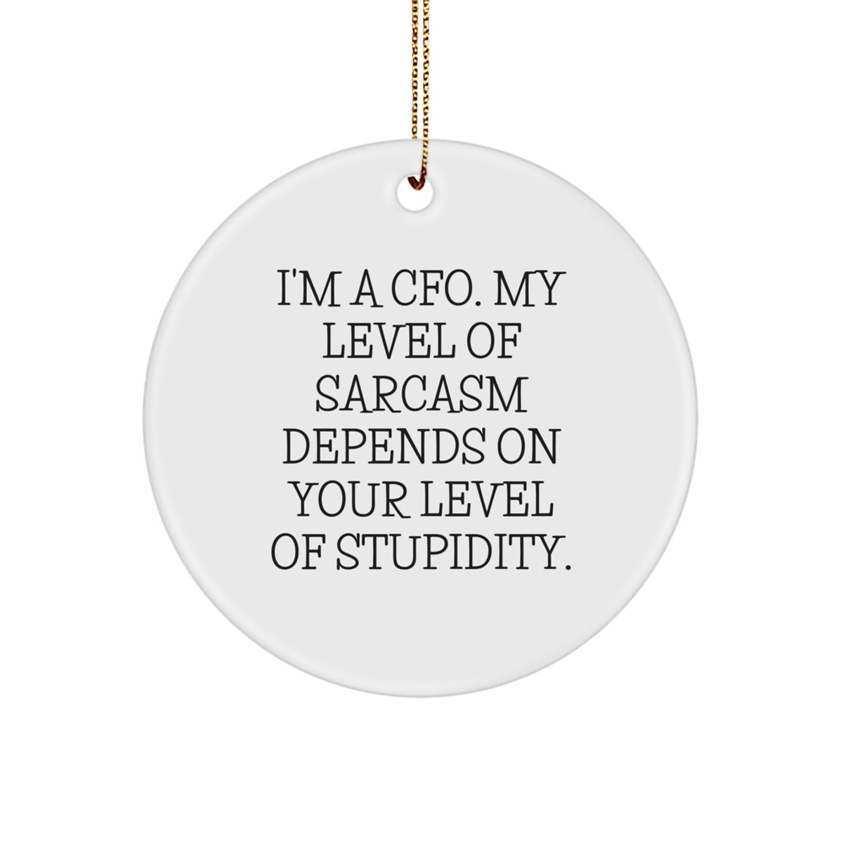 Christmas Unique Gift for Her Cfo Sarcasm White Circle Ornament Present - Image 1