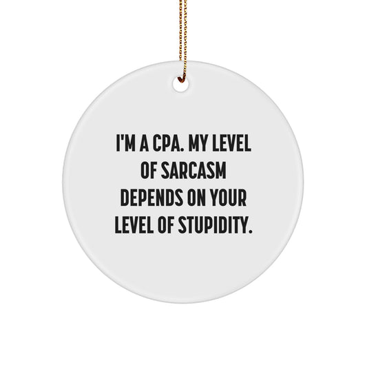 Funny CPA Christmas Circle Ornament Gifts from Friends and Family to Celebrate the Holiday Season - Image 1