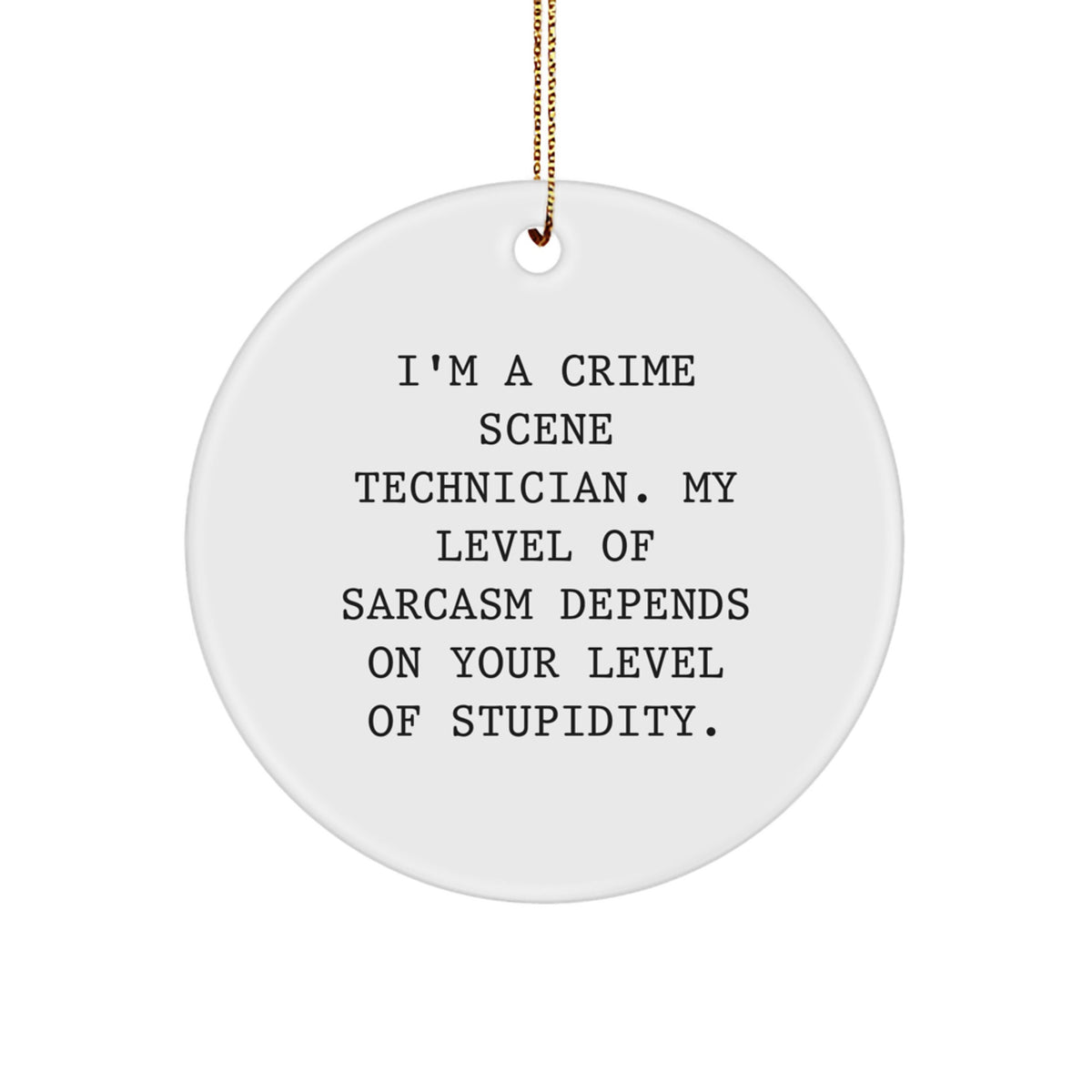 Crime Scene Technician Humorous Keepsake Christmas Ornament for Him Gift - Image 1