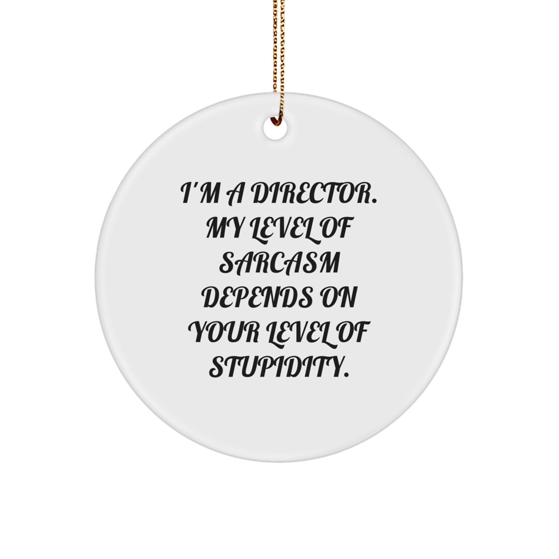Sarcastic Director Christmas Ornament Gift for Friends – Novelty White - Image 1