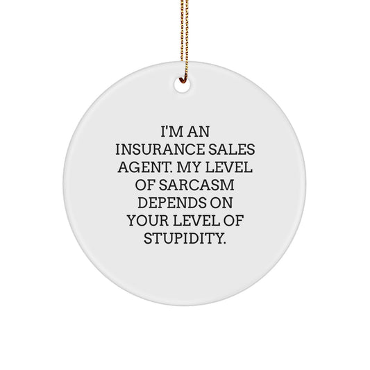 Funny Insurance Sales Agent Gifts for Men, Unique Circle Ornaments, Christmas Unique Gifts from Friends, Coworkers, Family - Image 1