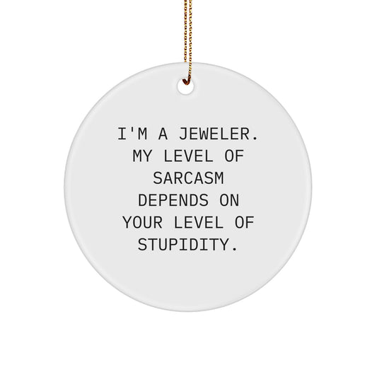 Funny Jeweler Gifts from Men to Women, Circle Ornament Christmas Unique Presents for Jeweler Enthusiasts, Sarcasm Humor - Image 1
