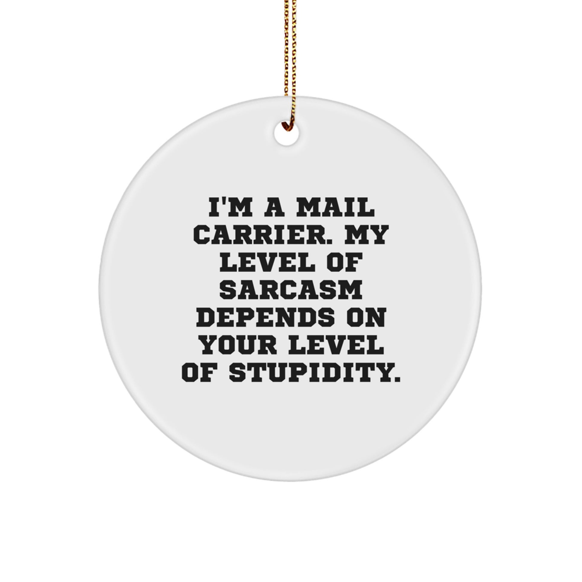 Funny Mail Carrier Gifts from Friends for Men Circle Ornament, I'm A Mail Carrier Gifts for Christmas Unique - Image 1