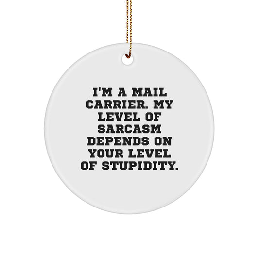 Funny Mail Carrier Gifts from Friends for Men Circle Ornament, I'm A Mail Carrier Gifts for Christmas Unique - Image 1