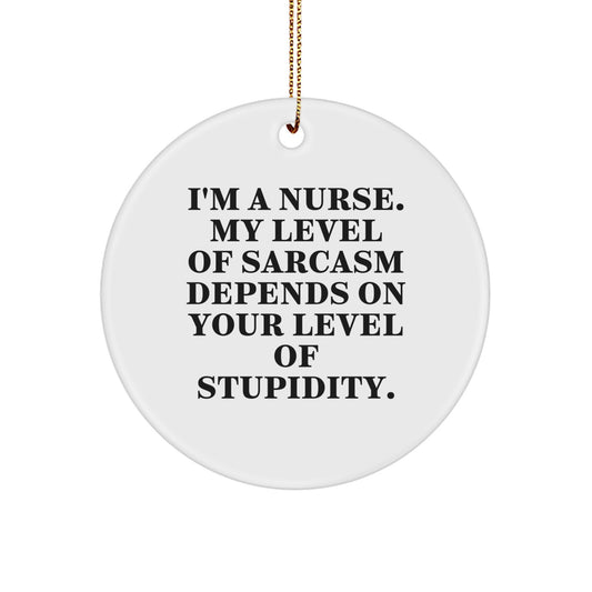 Funny Nurse Circle Ornament Gifts from Friends, Coworkers, Family to Men, Women, Nurse Colleagues, Christmas Unique Nurse Decorations - Image 1