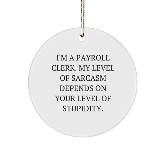 Funny Payroll Clerk Gifts from Friends - Circle Ornament for Christmas - Image 1