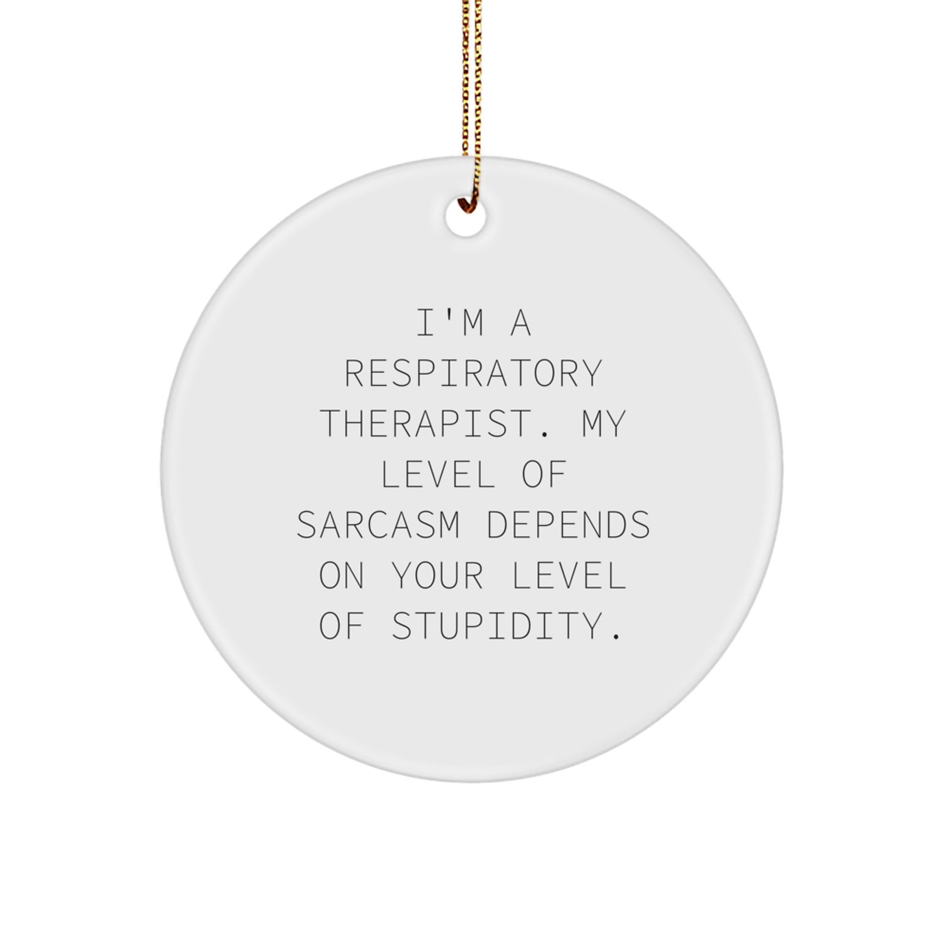 Respiratory Therapist Gifts from Friends, Christmas Unique Circle Ornament with Funny Quote, Gifts for Respiratory Therapist - Image 1
