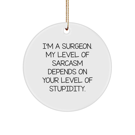 Funny Sarcasm Gifts for Surgeon - Christmas Unique Circle Ornament from Friends - Image 1