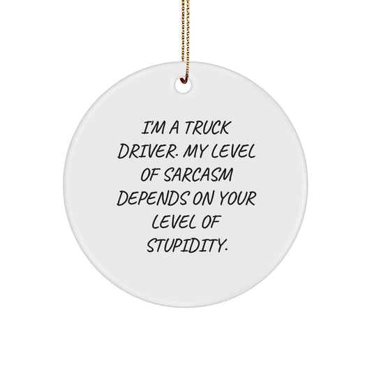 Funny Truck Driver Gifts for Men - I'm A Truck Driver Circle Ornament, Unique Christmas Decorations from Friends, Coworkers, Family - Image 1