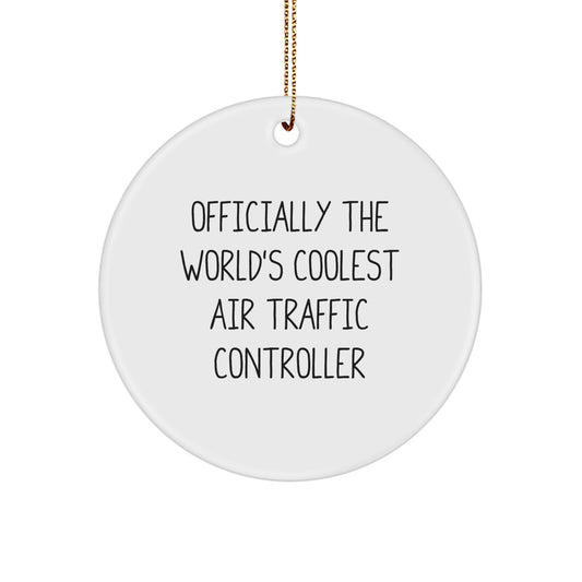 Air Traffic Controller Circle Ornament Coolest for Friends Xmas Gift - Image 1