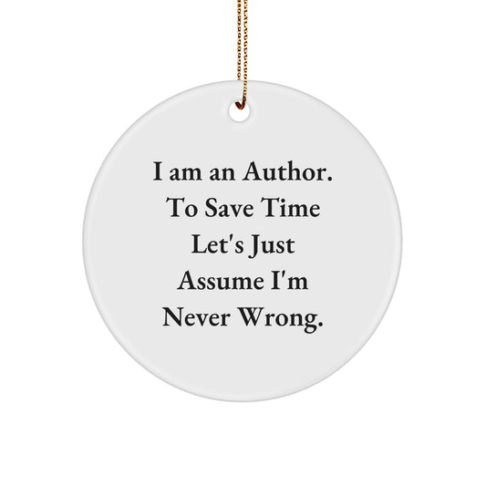 Author Keepsake Christmas Ornament for Him Gift – Surprise with Gold - Image 1